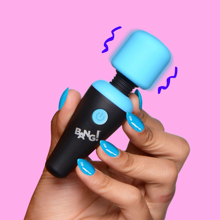 10X Ultra Powerful Silicone Mini Wand Vibrator - Blue