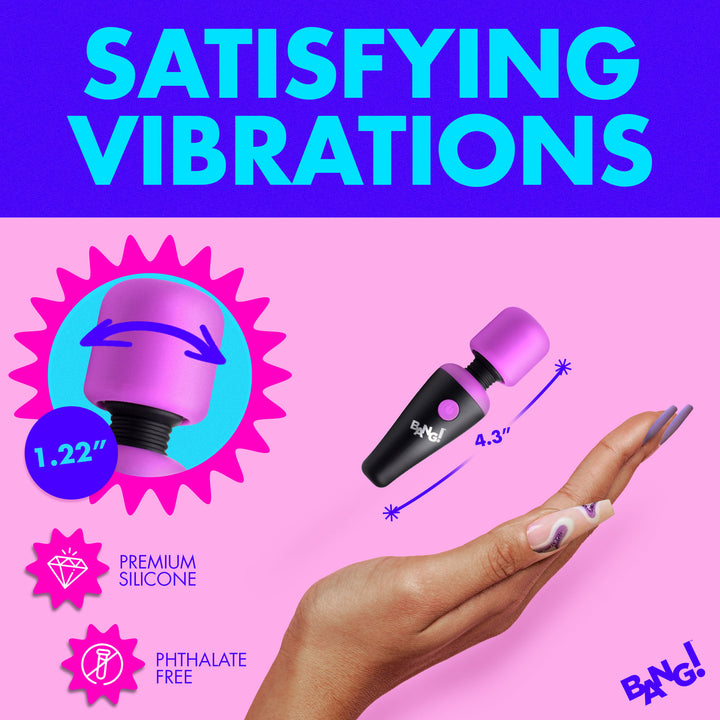 10X Ultra Powerful Silicone Mini Wand Vibrator - Purple