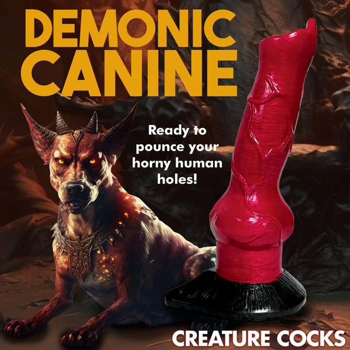 Hell-Hound 7.50 Inch Silicone Dog Knot Dildo w/ Suction Cup
