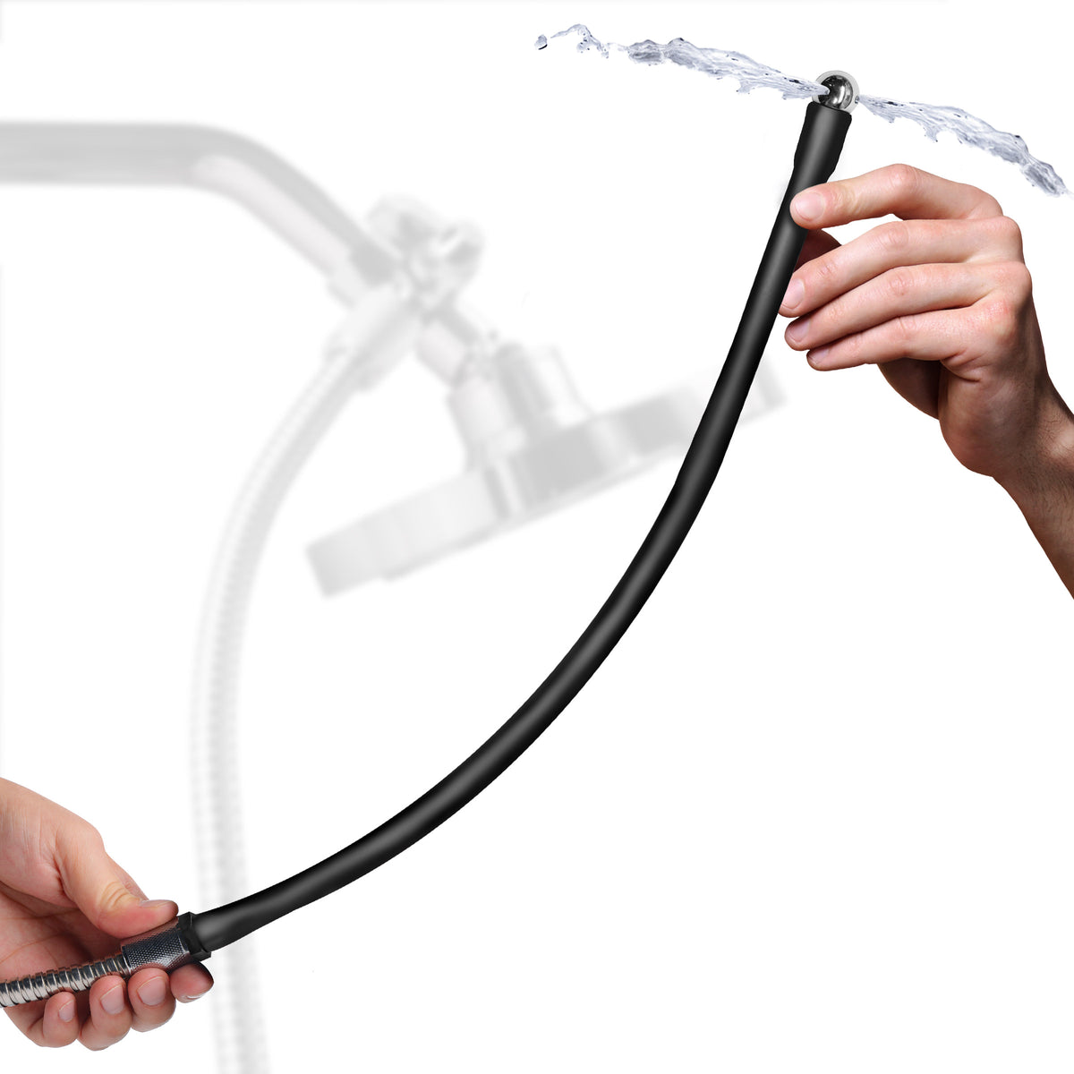 Premium Silicone Enema Hose with Metal Tip, 40 Inch