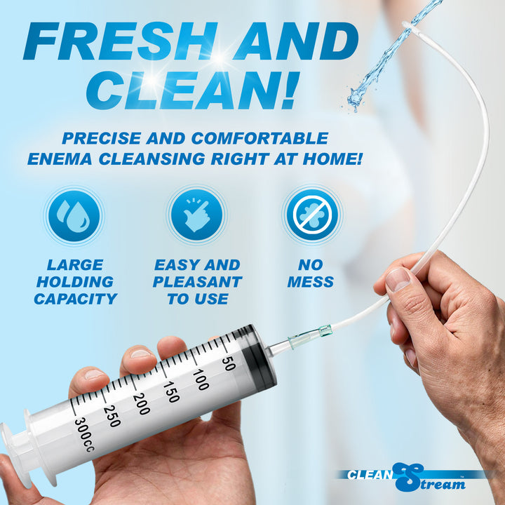 Enema Syringe with Silicone Tube, 10.1 fl oz (300 ml)