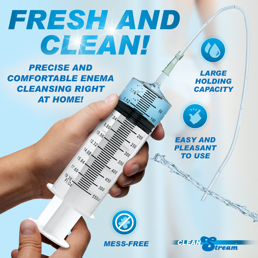 Enema Syringe with Silicone Tube, 18.6 fl oz (550 ml)