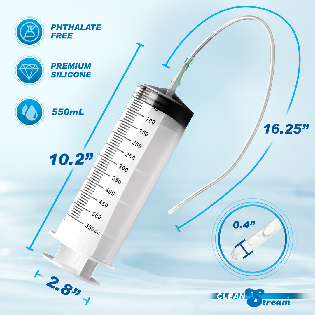 Enema Syringe with Silicone Tube, 18.6 fl oz (550 ml)