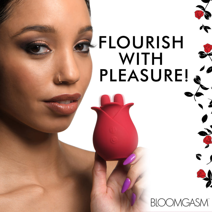 10X Fondle Massaging Rose Silicone Clitoral Stimulator