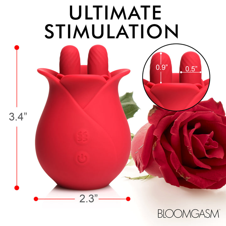 10X Fondle Massaging Rose Silicone Clitoral Stimulator
