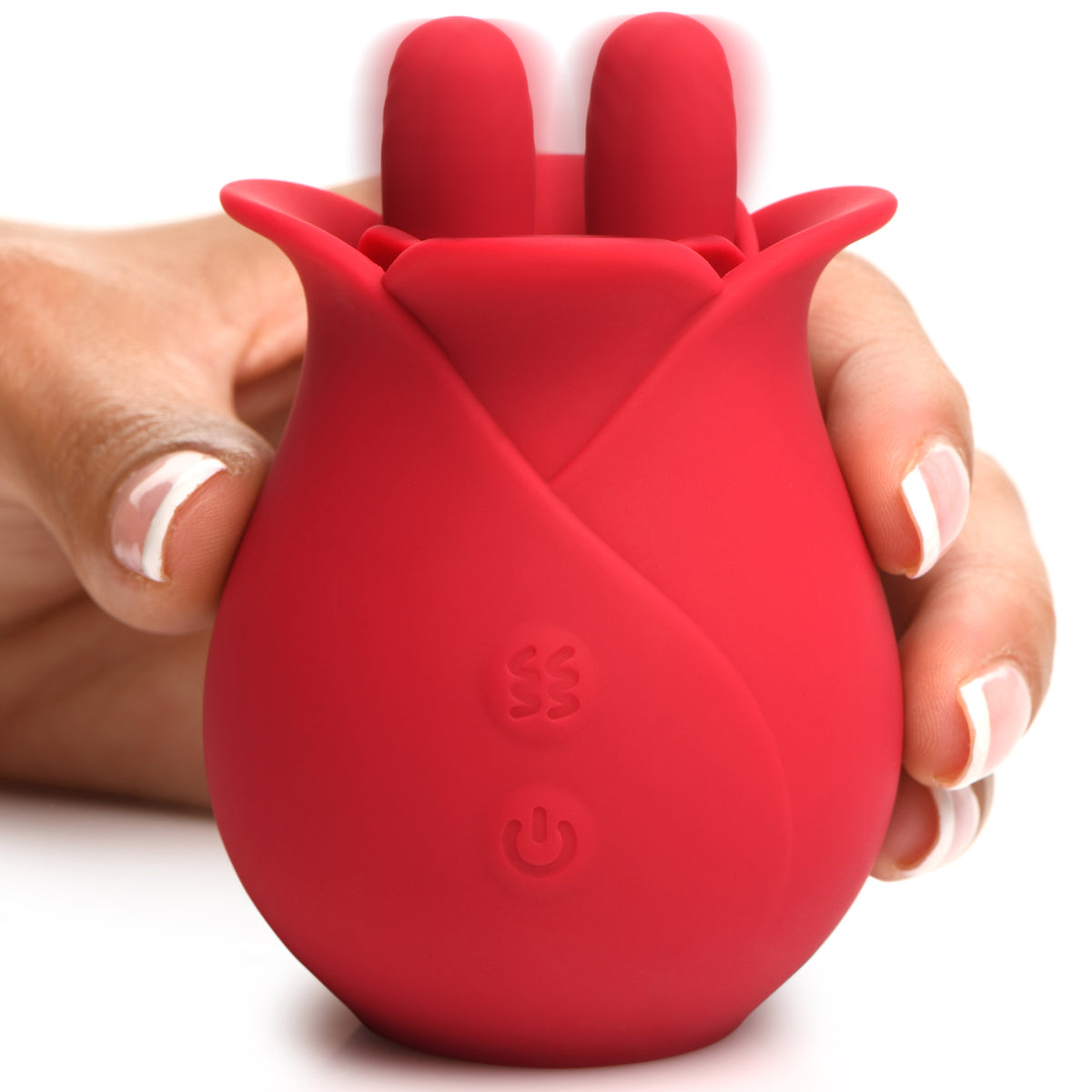 10X Fondle Massaging Rose Silicone Clitoral Stimulator