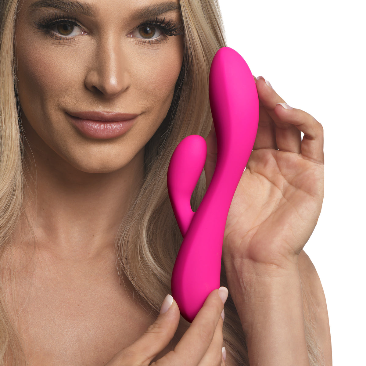 Bang! 10X Flexible Silicone Rabbit Vibrator in Pink
