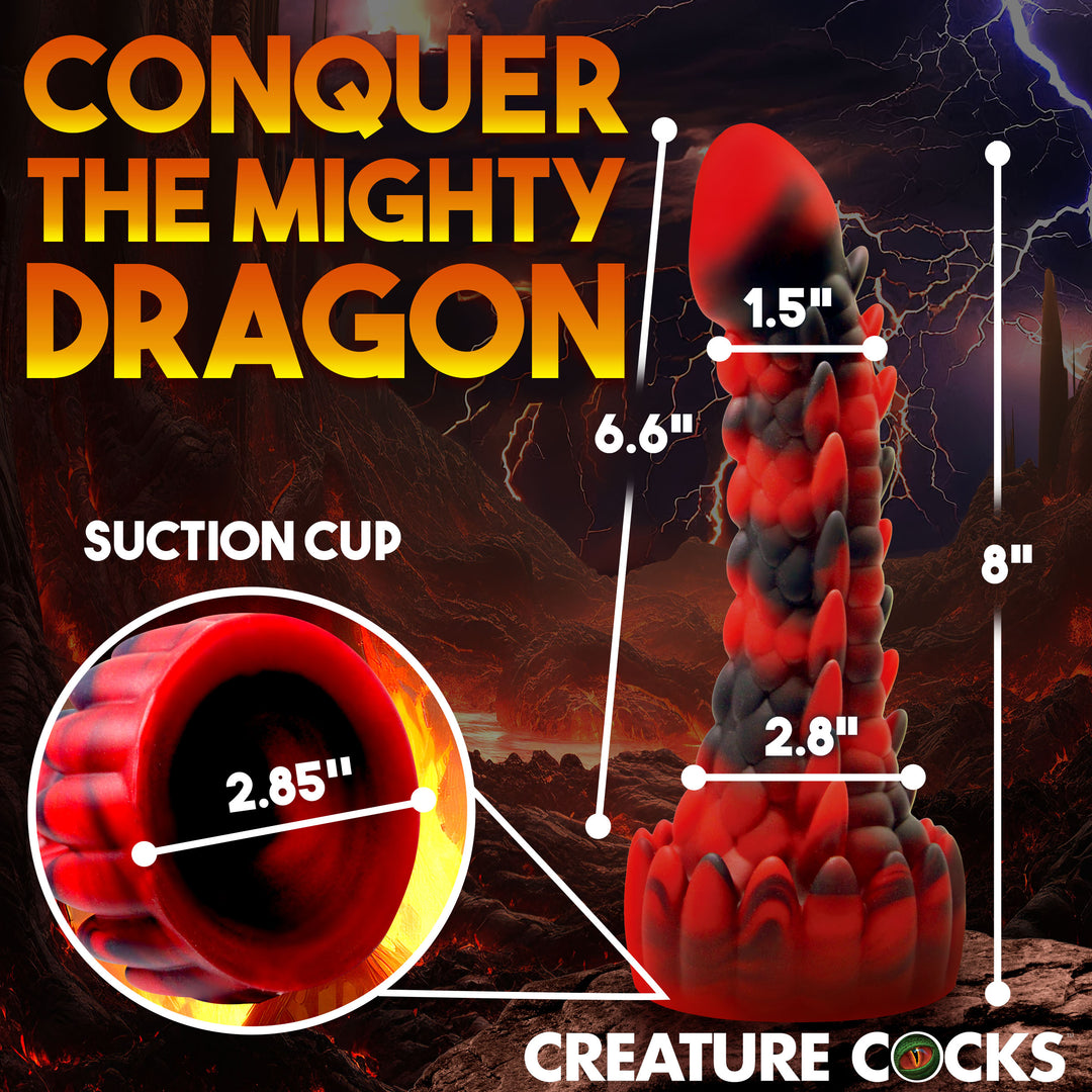 Demon Rising 8 Inch Scaly Dragon Silicone Dildo w/ Suction Cup