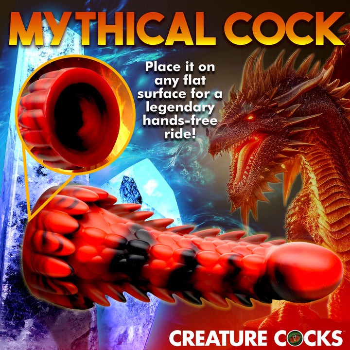 Demon Rising 8 Inch Scaly Dragon Silicone Dildo w/ Suction Cup