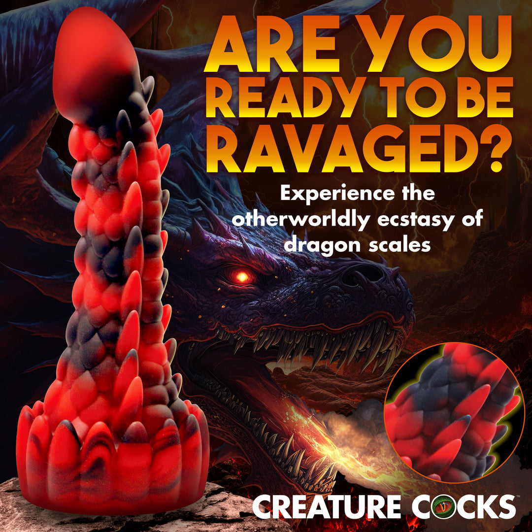 Demon Rising 8 Inch Scaly Dragon Silicone Dildo w/ Suction Cup
