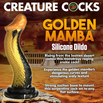9 Inch Golden Mamba | Silicone Animal Dildo