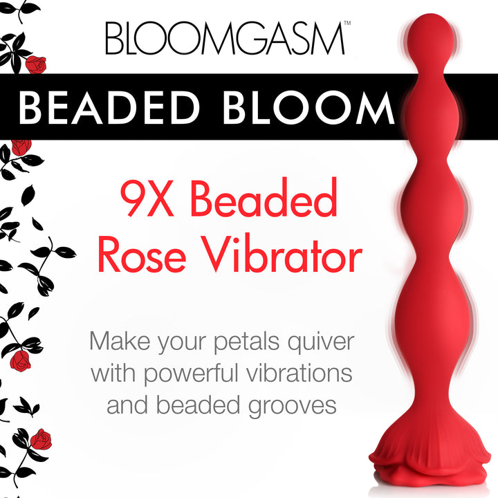 Beaded Bloom 9X Silicone Rose Anal Bead Vibrator