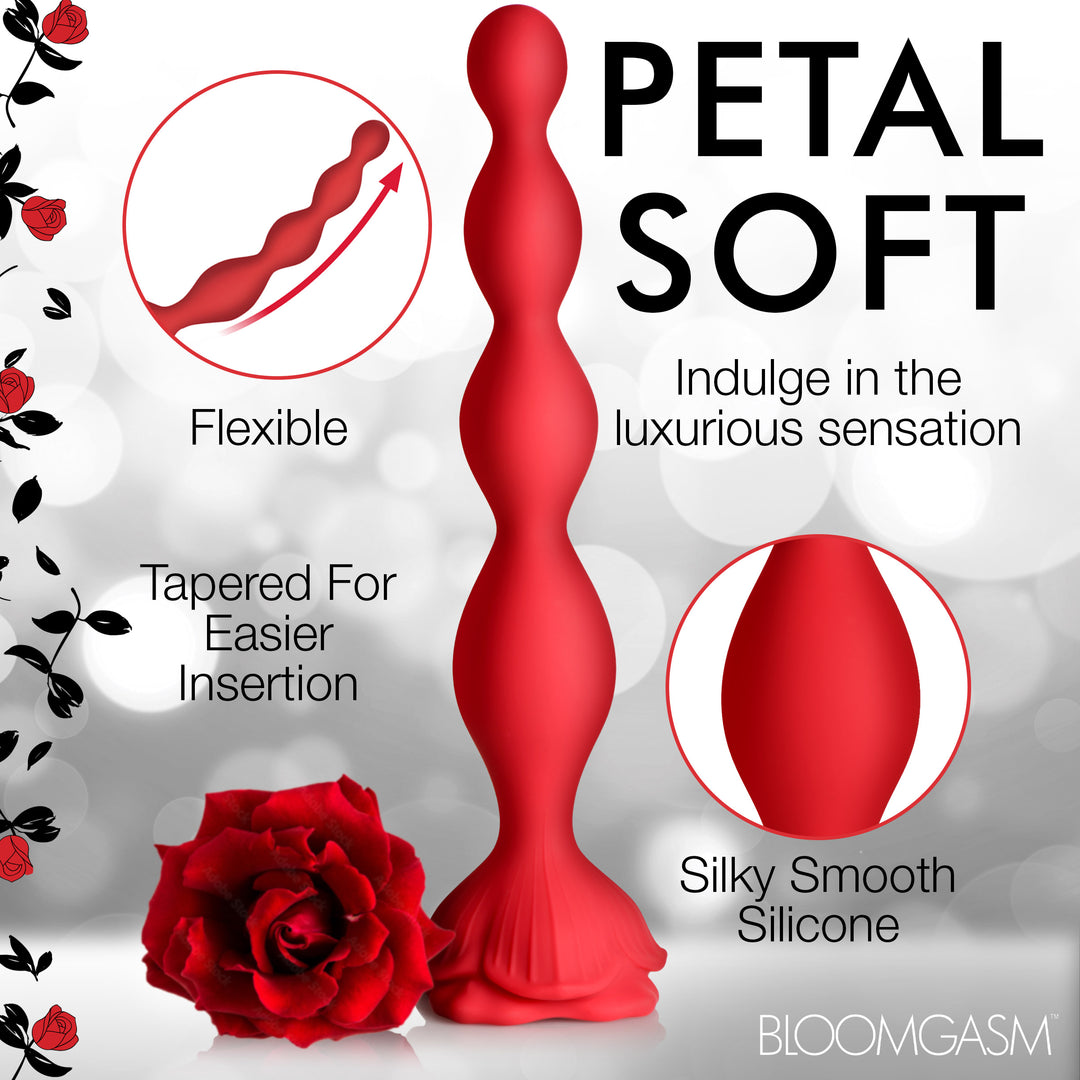 Beaded Bloom 9X Silicone Rose Anal Bead Vibrator