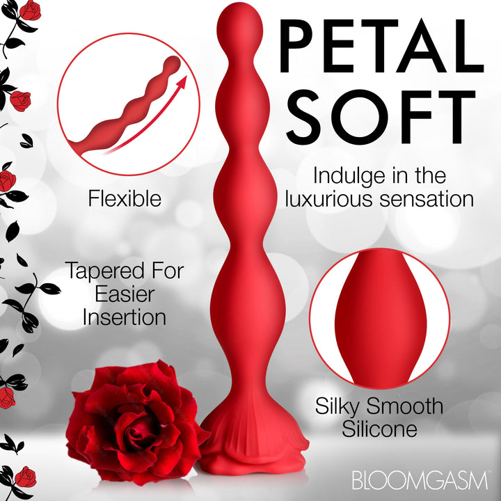 Beaded Bloom 9X Silicone Rose Anal Bead Vibrator