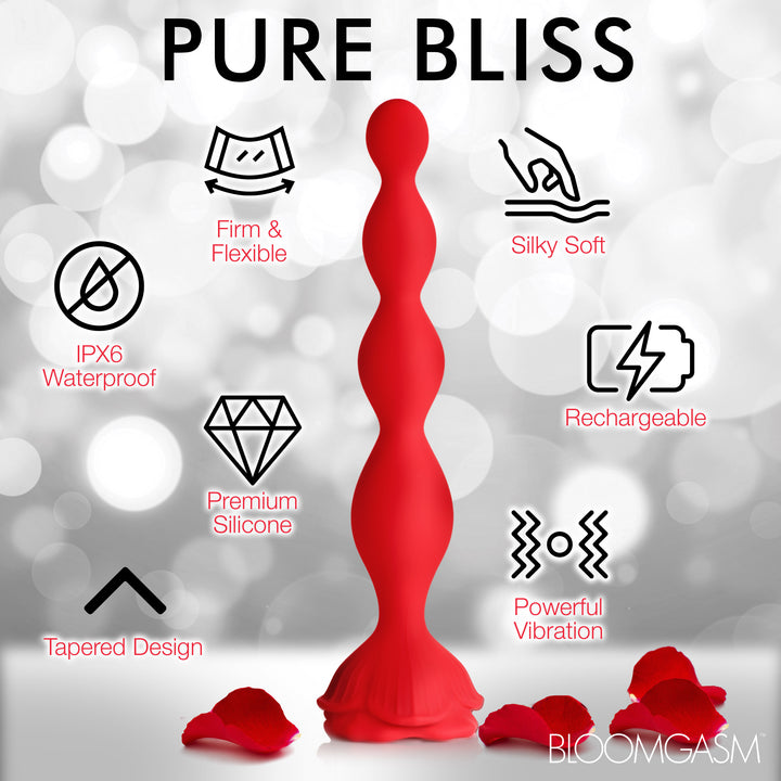 Beaded Bloom 9X Silicone Rose Anal Bead Vibrator