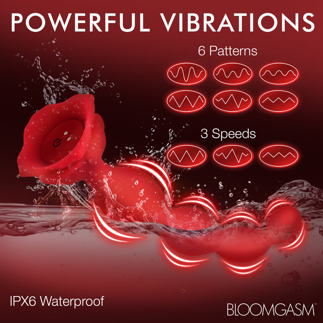 Beaded Bloom 9X Silicone Rose Anal Bead Vibrator