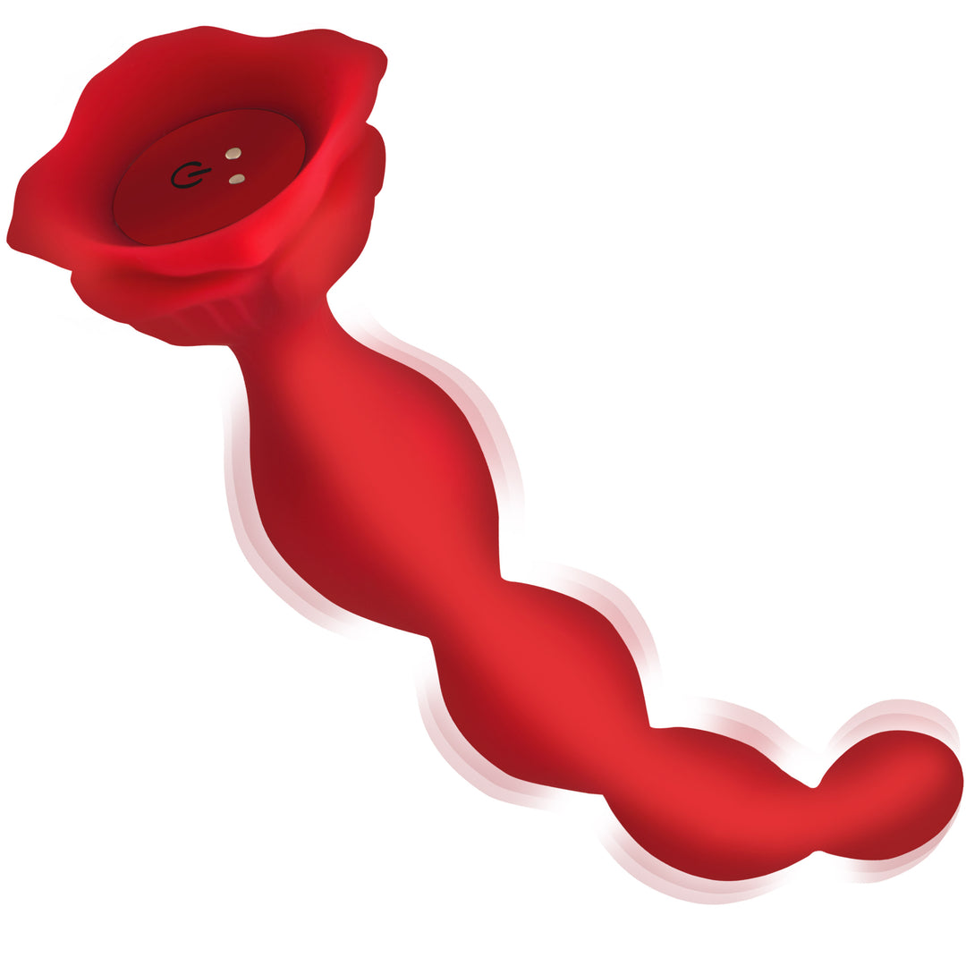 Beaded Bloom 9X Silicone Rose Anal Bead Vibrator
