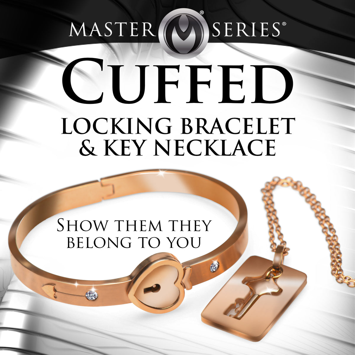 Cuffed Locking Bracelet and Key Necklace Set