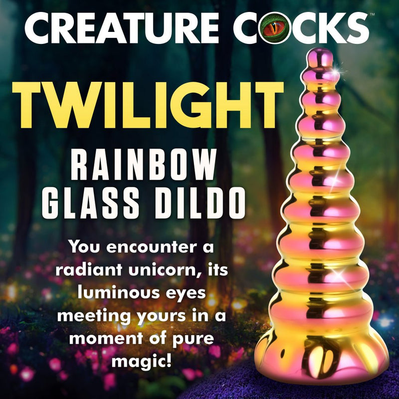 6.3 Inch Twilight Unicorn Glass Dildo - Borosilicate Dildo