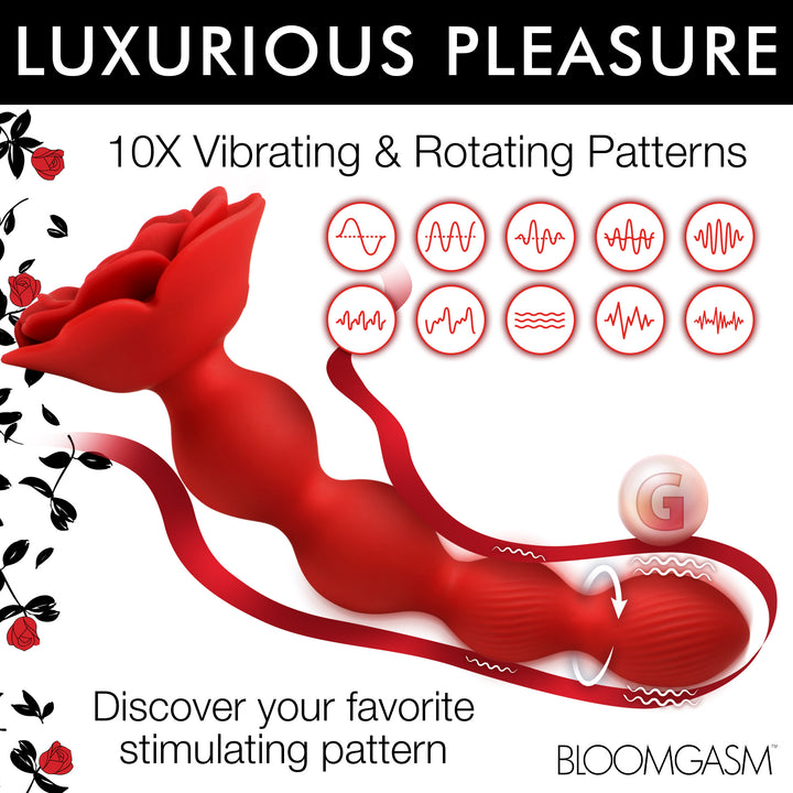 Rose Twirl 10X Vibrating and Rotating Silicone Anal Beads