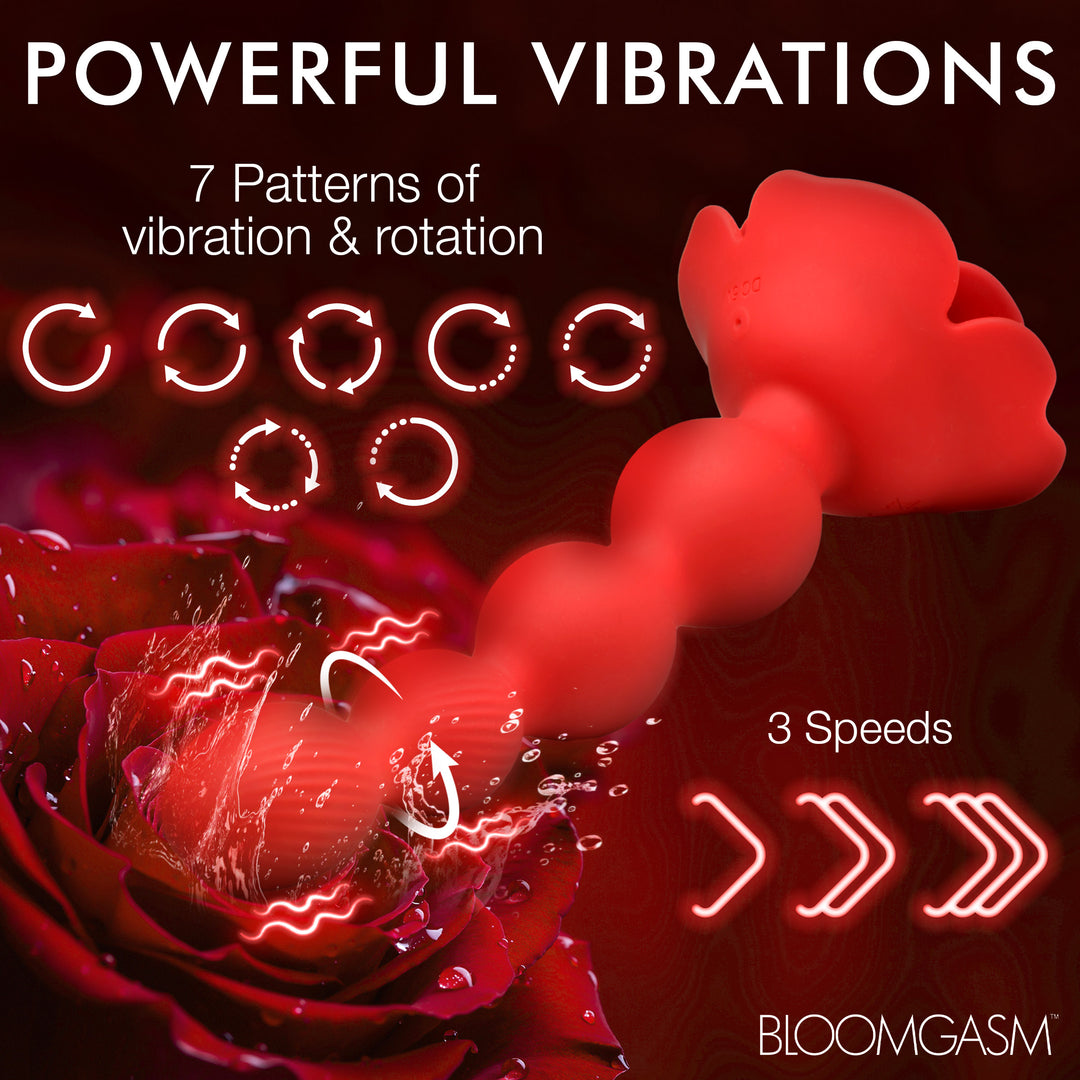 Rose Twirl 10X Vibrating and Rotating Silicone Anal Beads