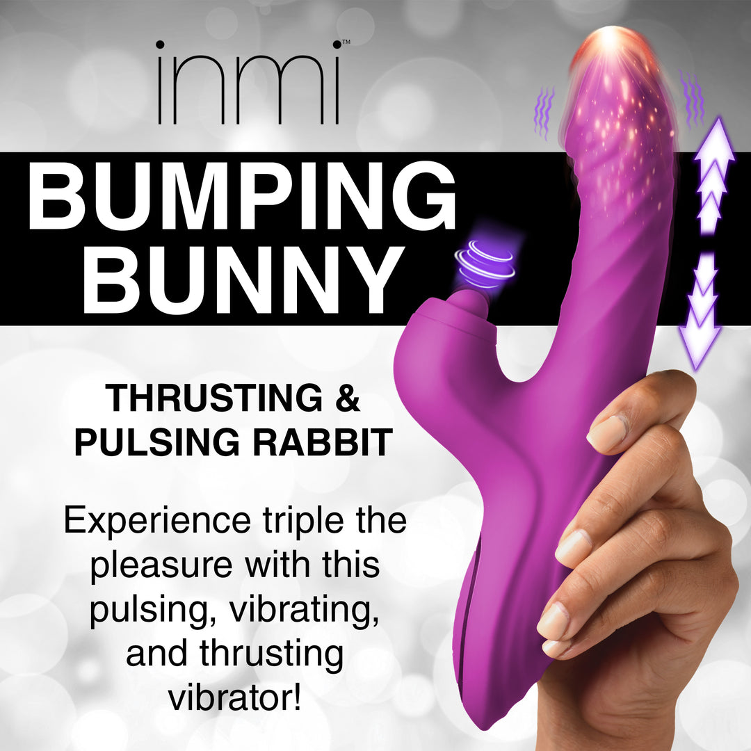 Bumping Bunny Thrusting and Pulsing Silicone Rabbit Vibrator