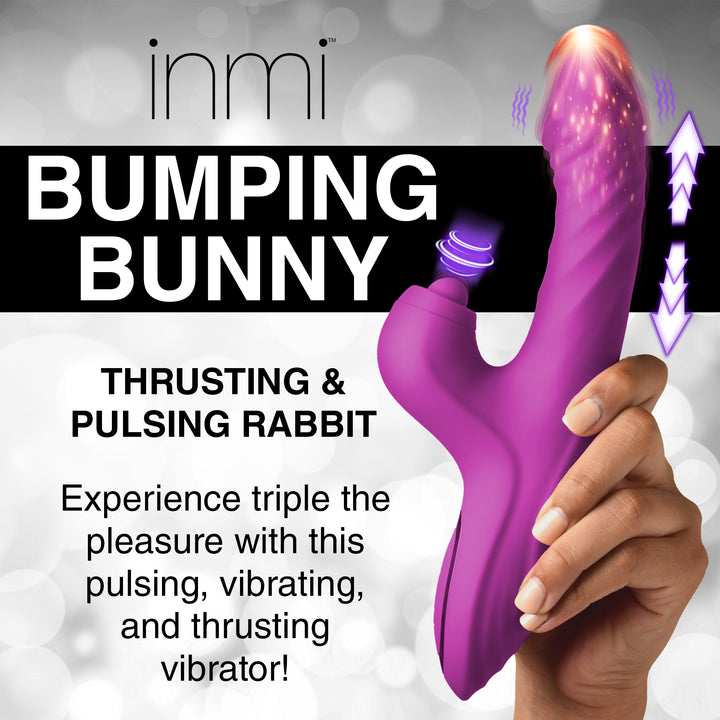 Bumping Bunny Thrusting and Pulsing Silicone Rabbit Vibrator