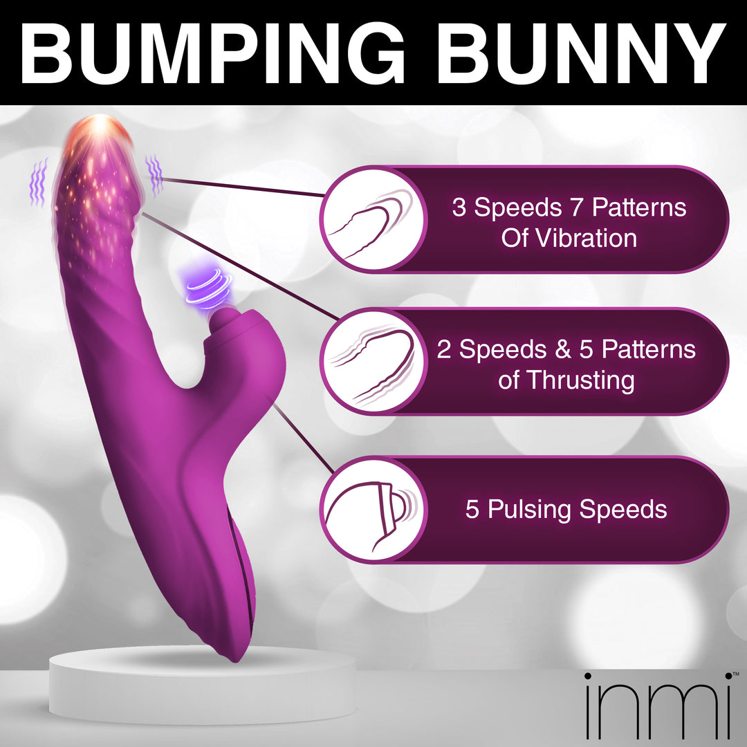 Bumping Bunny Thrusting and Pulsing Silicone Rabbit Vibrator