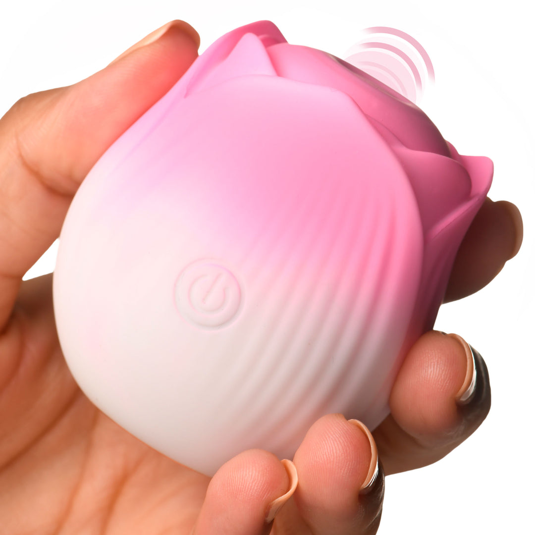 Pulsing Petals Throbbing Rose Clit Stimulator in Pink