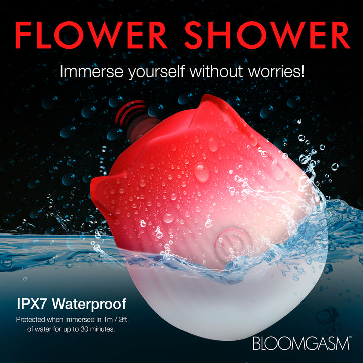Pulsing Petals Throbbing Rose Clit Stimulator in Red