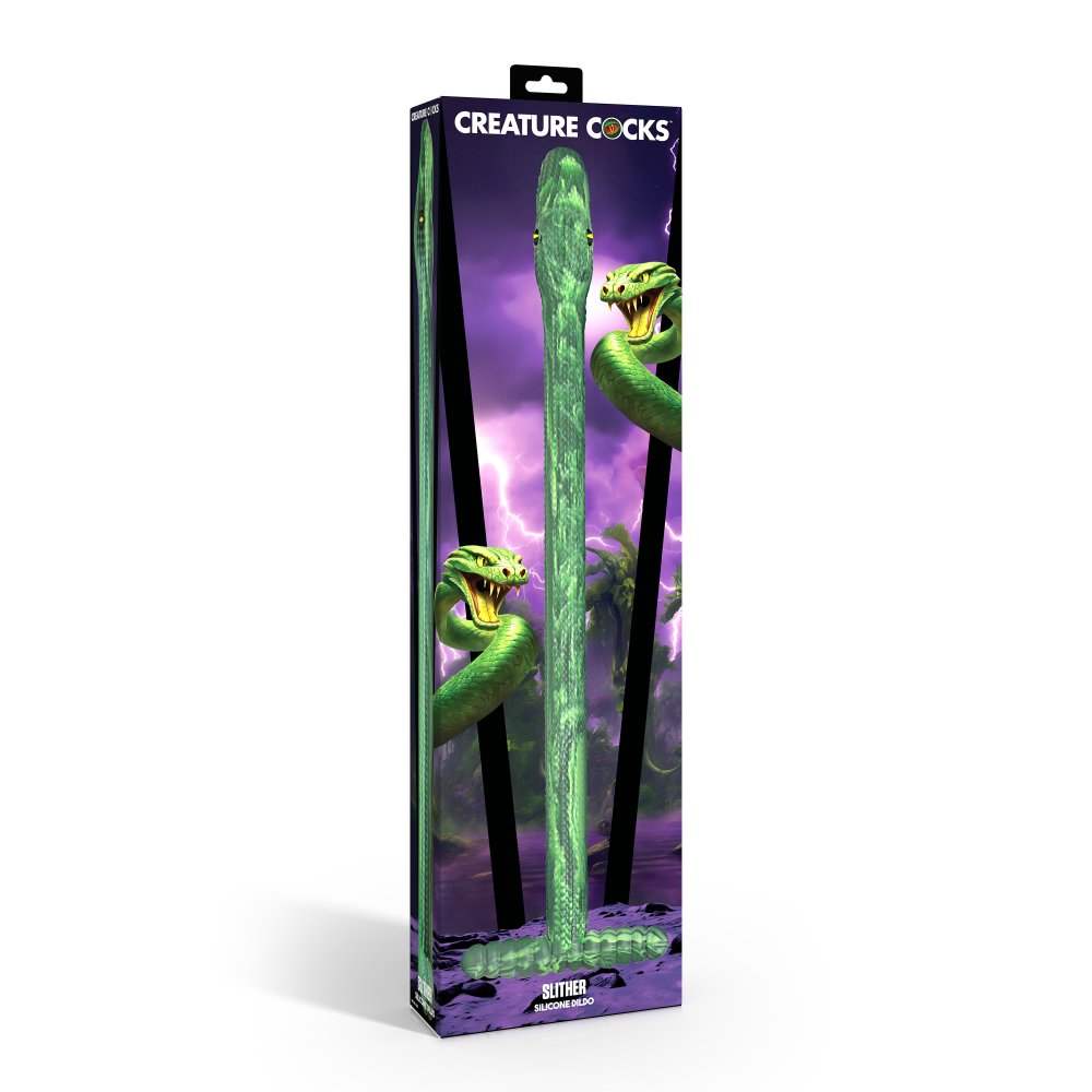 Slither 22.5 Inch Silicone Anal Hose Snake Dildo w/ Easy Grip Handle