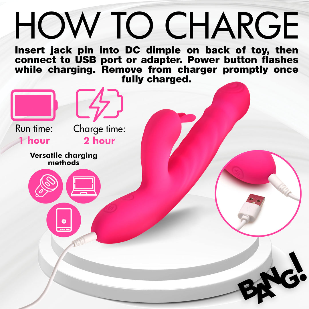 Bang! Thrusting and Vibrating Silicone Rabbit Vibrator