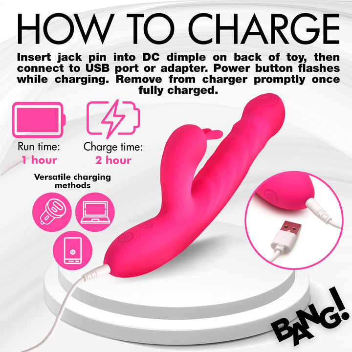 Bang! Thrusting and Vibrating Silicone Rabbit Vibrator