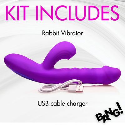 Thrusting and Sucking Silicone Rabbit Vibrator