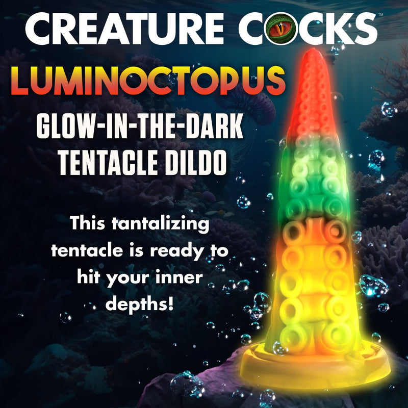 🐙 7.2 Inch Luminoctopus | Glowing Dildo - Tentacle Dildo - Fantasy Dildo