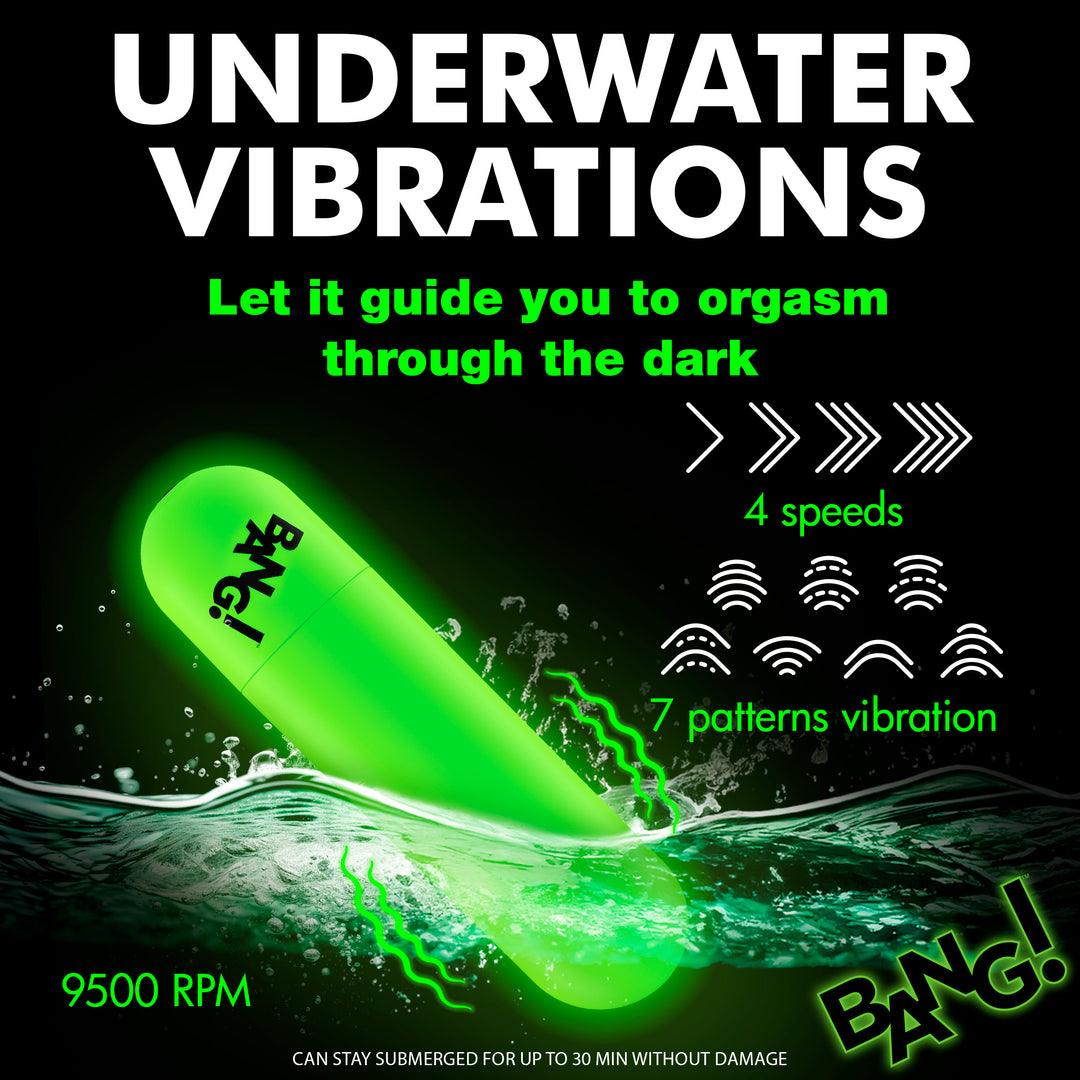Bang! Glow-in-the-Dark Remote Control Bullet Vibrator