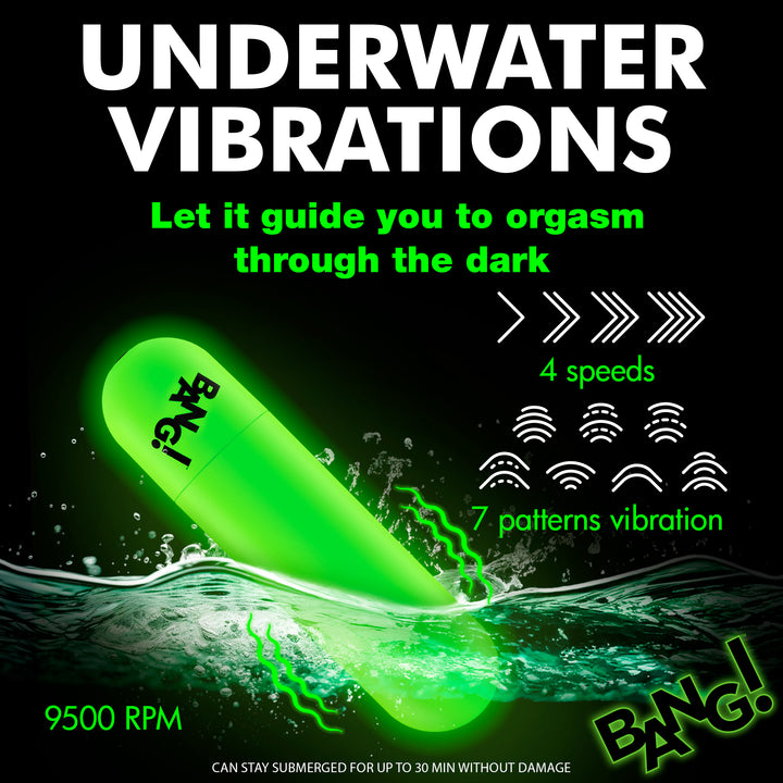 Bang! Glow-in-the-Dark Remote Control Bullet Vibrator