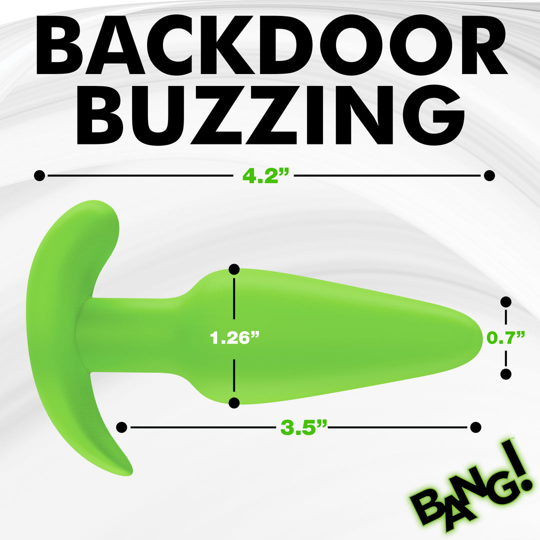 Bang! Glow-in-the-Dark Vibrating Silicone Butt Plug with Remote