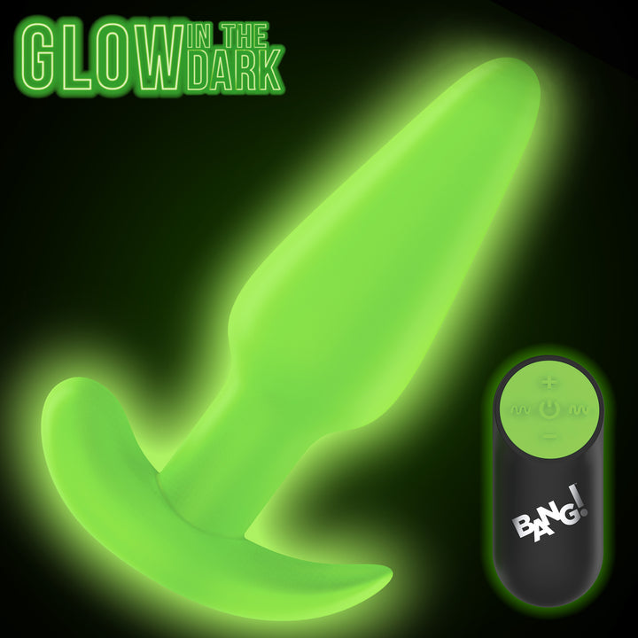 Bang! Glow-in-the-Dark Vibrating Silicone Butt Plug with Remote