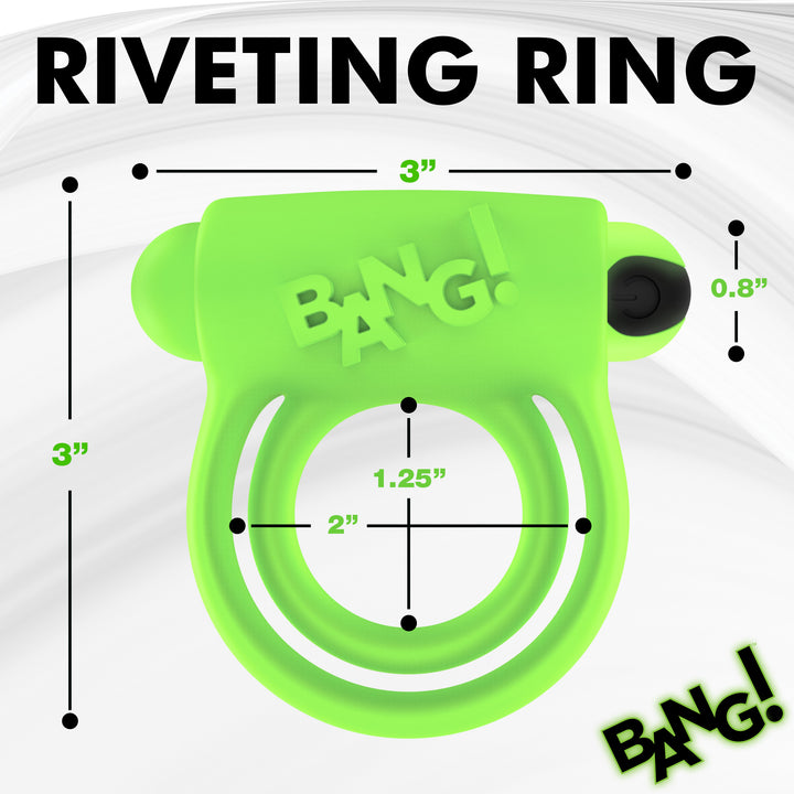 Bang! Glow-in-the-Dark Silicone Vibrating Cock Ring