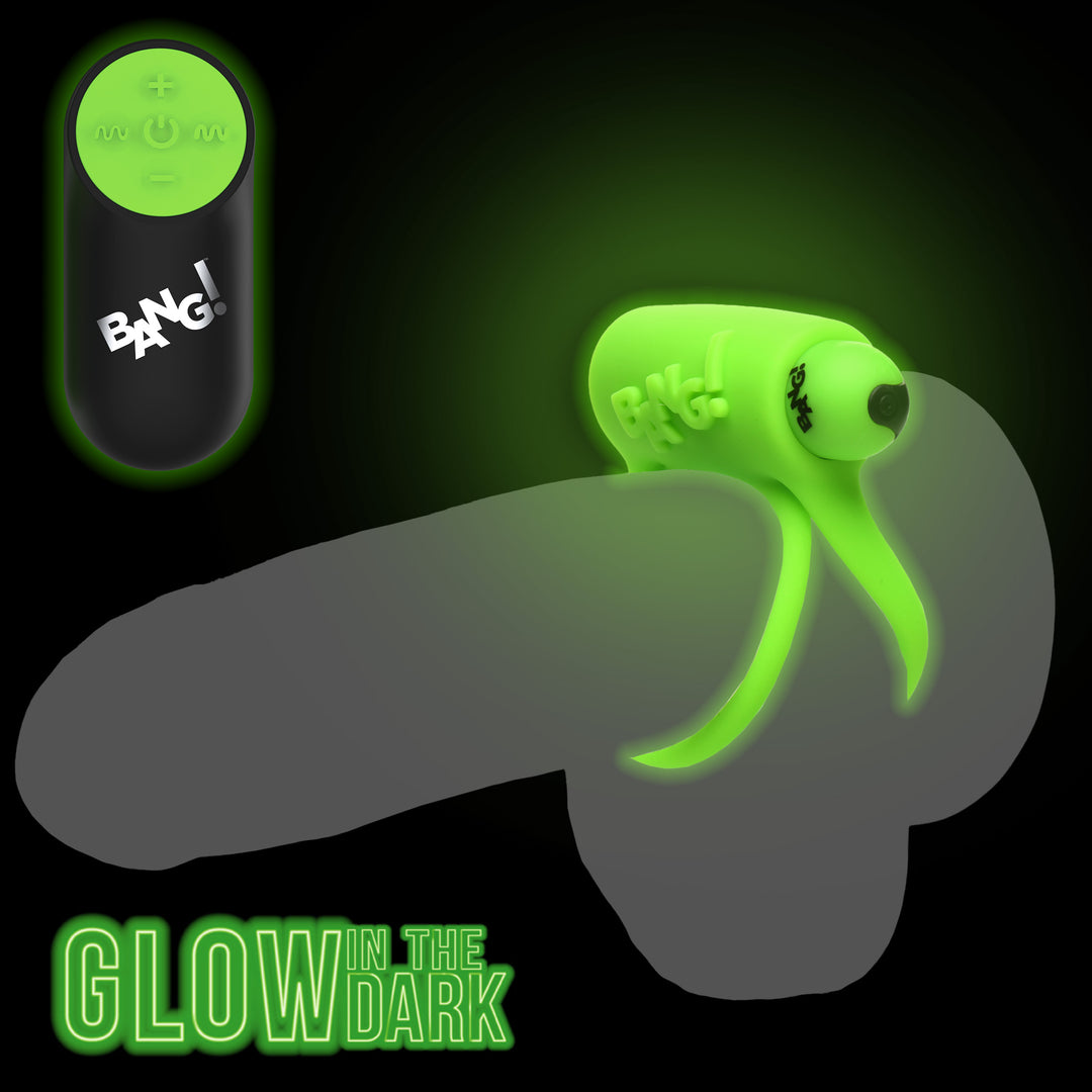 Bang! Glow-in-the-Dark Silicone Vibrating Cock Ring
