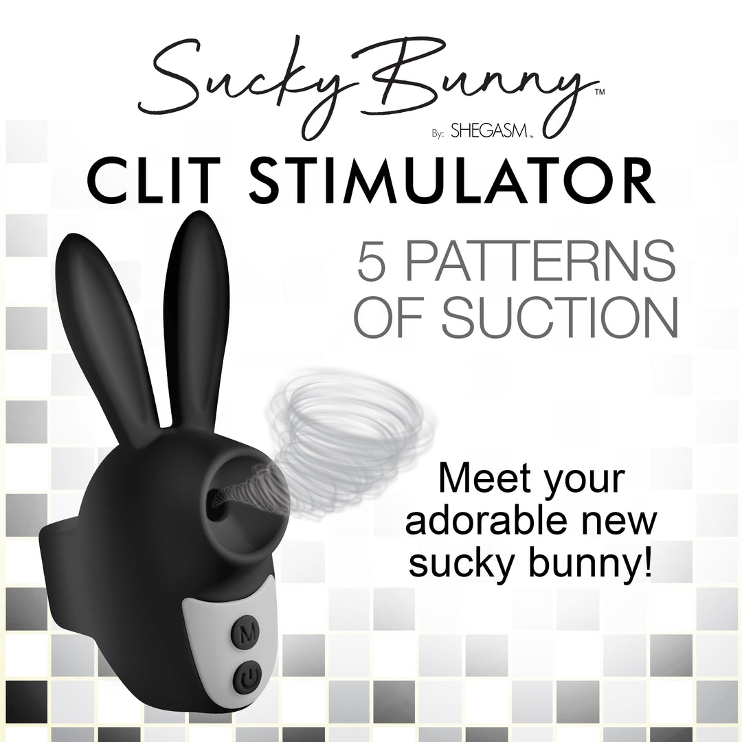 Sucky Bunny Finger-Held Suction Clit Stimulator in Black