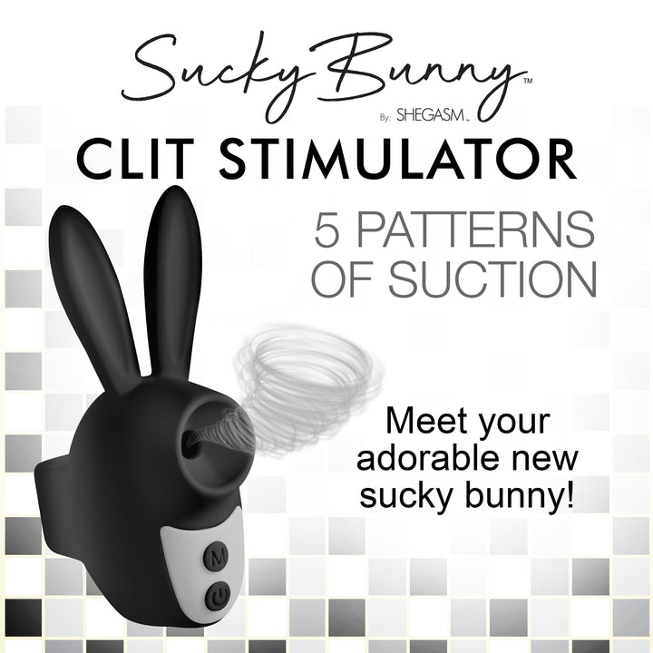 Sucky Bunny Finger-Held Suction Clit Stimulator in Black