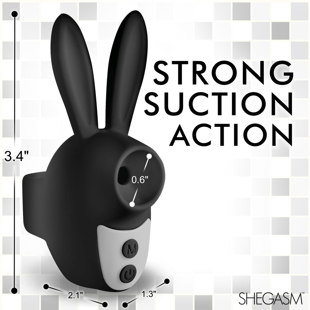 Sucky Bunny Finger-Held Suction Clit Stimulator in Black