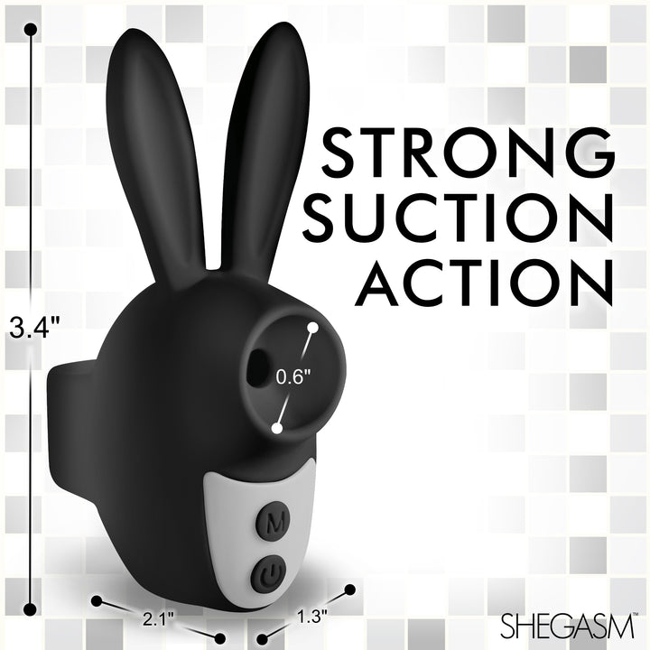 Sucky Bunny Finger-Held Suction Clit Stimulator in Black