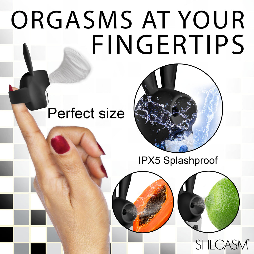 Sucky Bunny Finger-Held Suction Clit Stimulator in Black