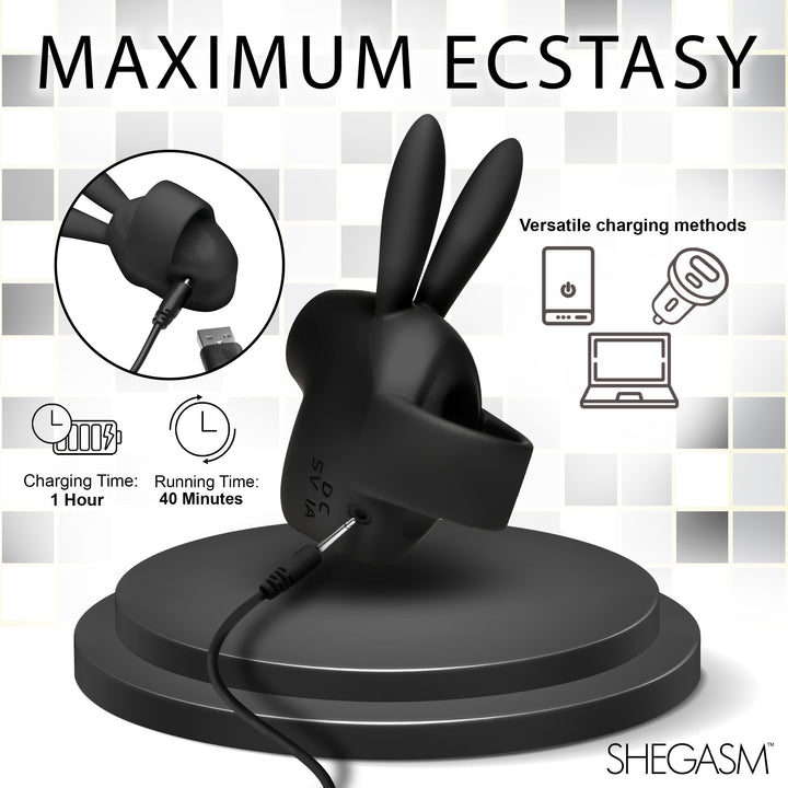 Sucky Bunny Finger-Held Suction Clit Stimulator in Black