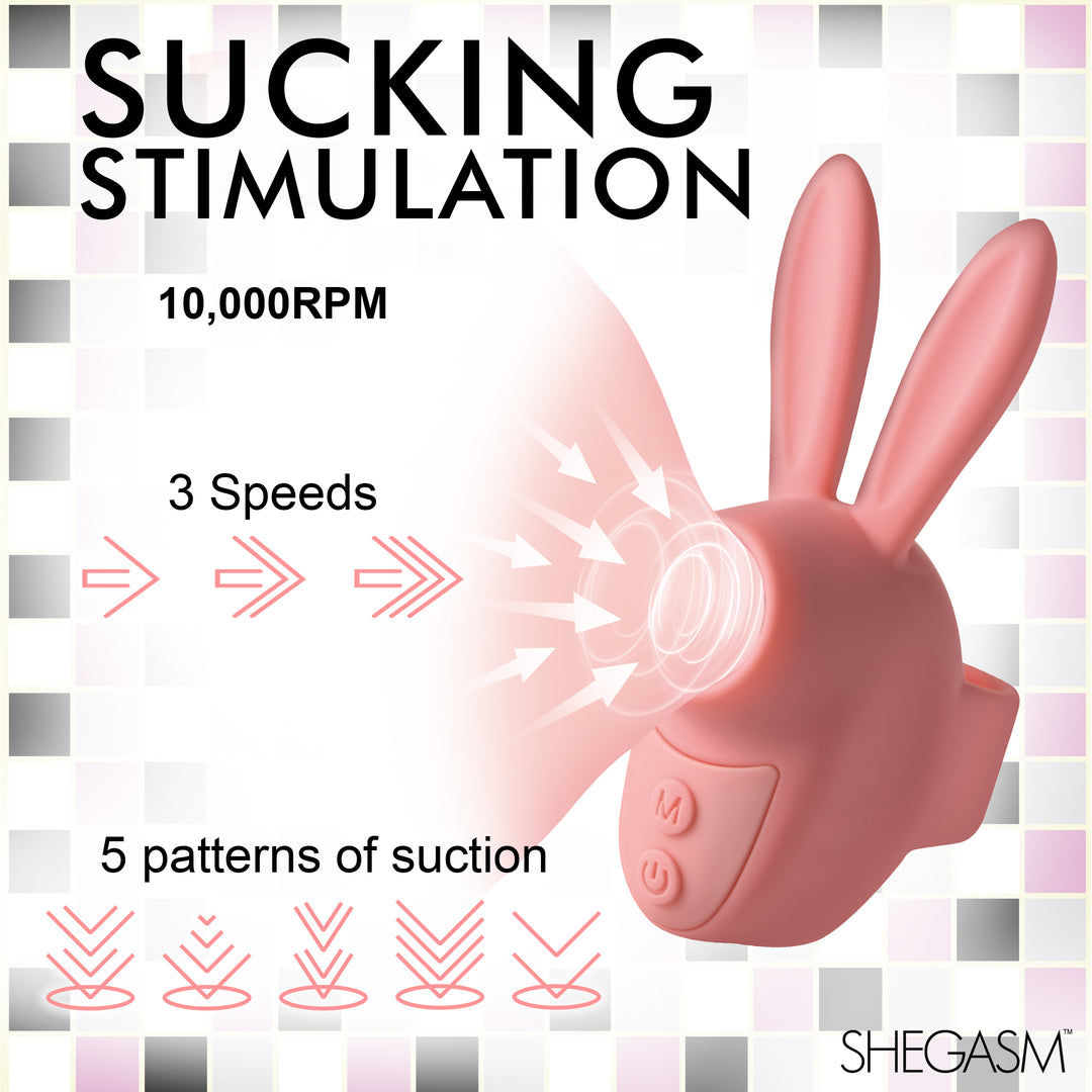 Sucky Bunny Finger-Held Suction Clit Stimulator in Pink