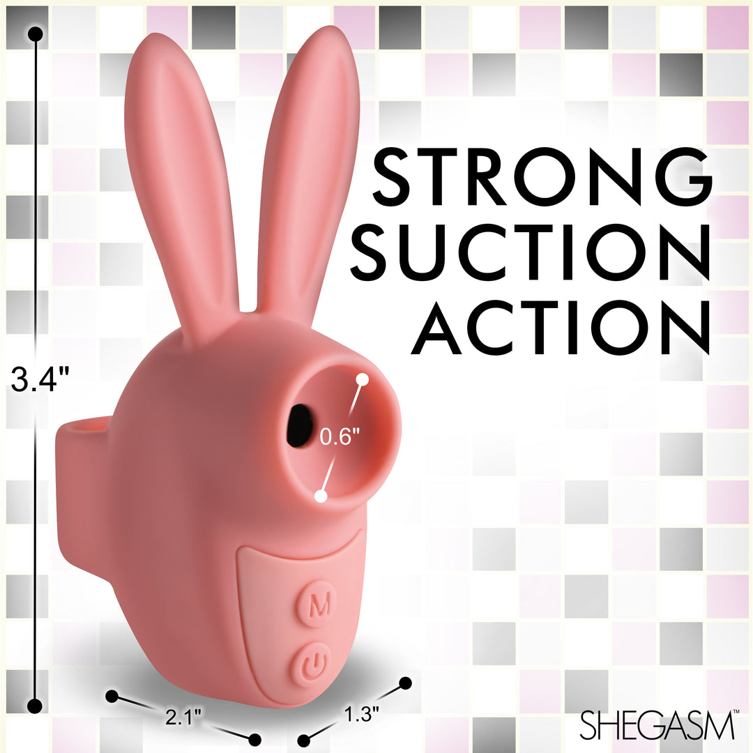 Sucky Bunny Finger-Held Suction Clit Stimulator in Pink