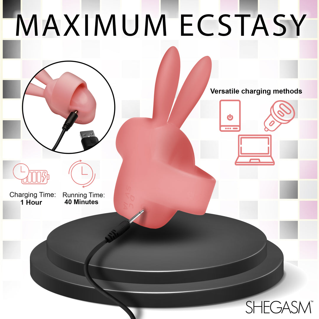 Sucky Bunny Finger-Held Suction Clit Stimulator in Pink